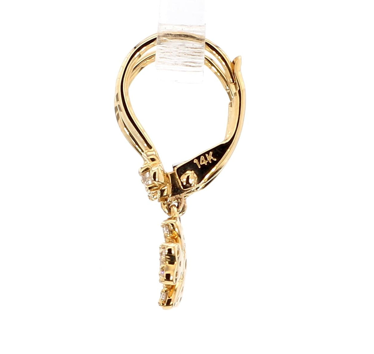 Natural White Round Diamond 0.22 Carat TW Gold Earrings