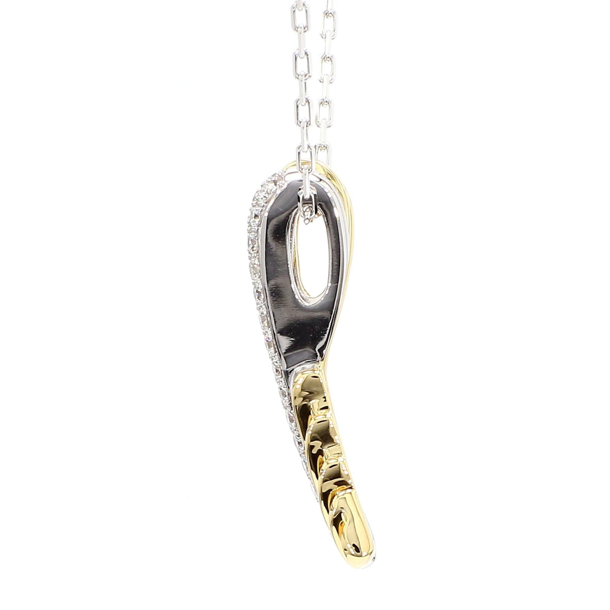 Natural White Round Diamond 0.38 Carat TW Gold Drop Pendant
