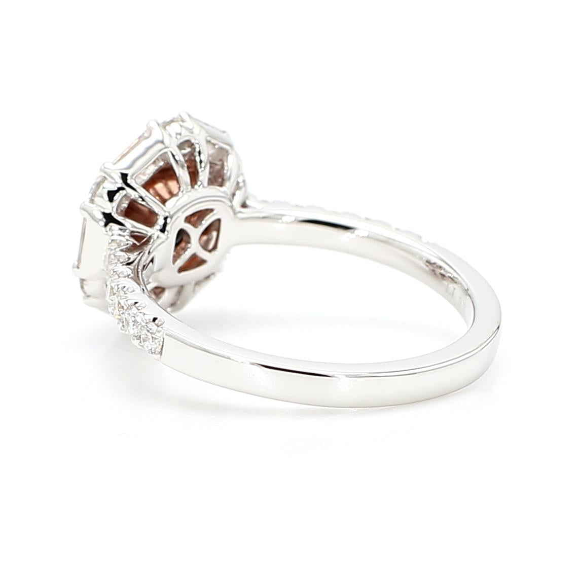 GIA Certified Fancy Gray-Yellowish Green Round Diamond 1.62 Carat TW Gold Ring