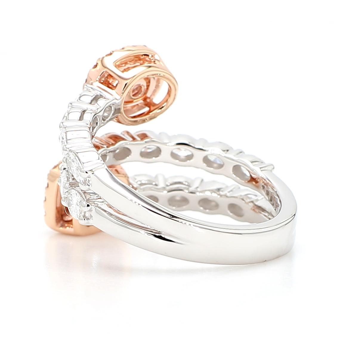 GIA Certified Faint Green Cushion Diamond 2.58 Carat TW Gold Cocktail Ring