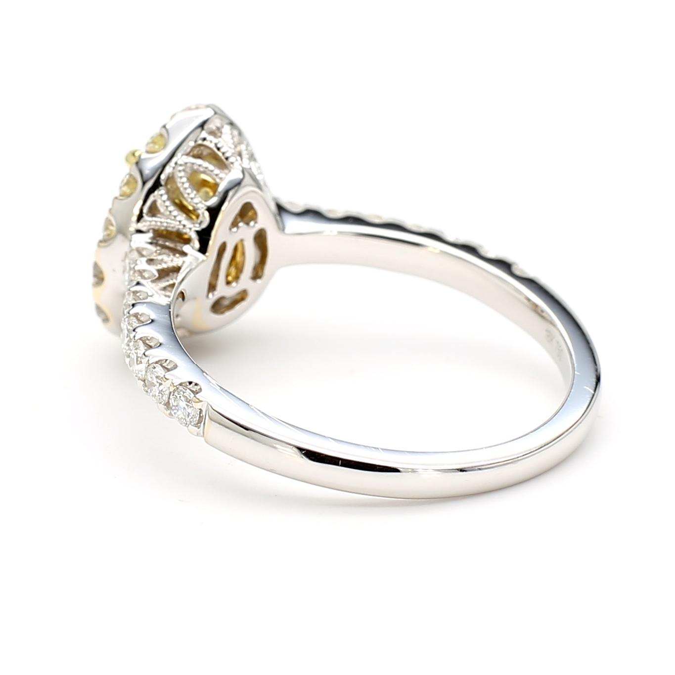 GIA Certified Natural Yellow Pear Diamond 1.62 Carat TW Gold Cocktail Ring