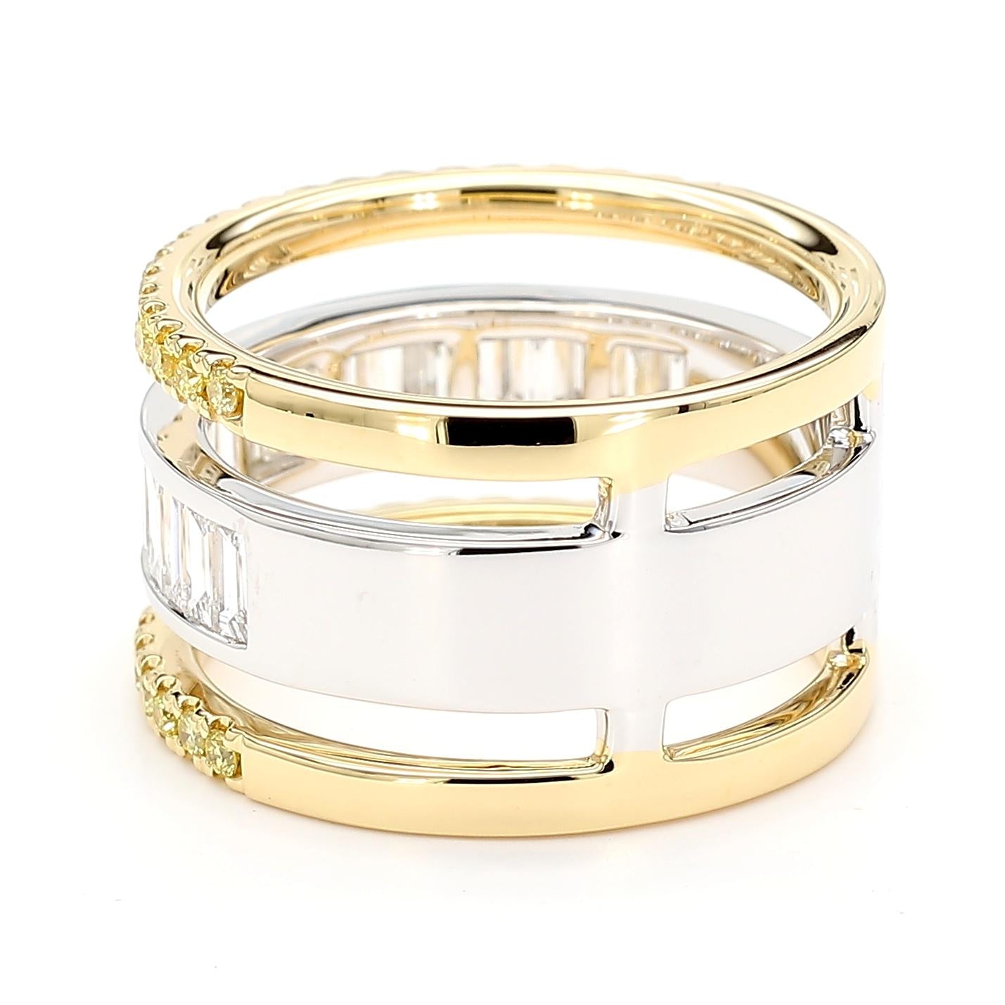 Natural White Baguette Diamond 1.71 Carat TW White Gold Cocktail Ring