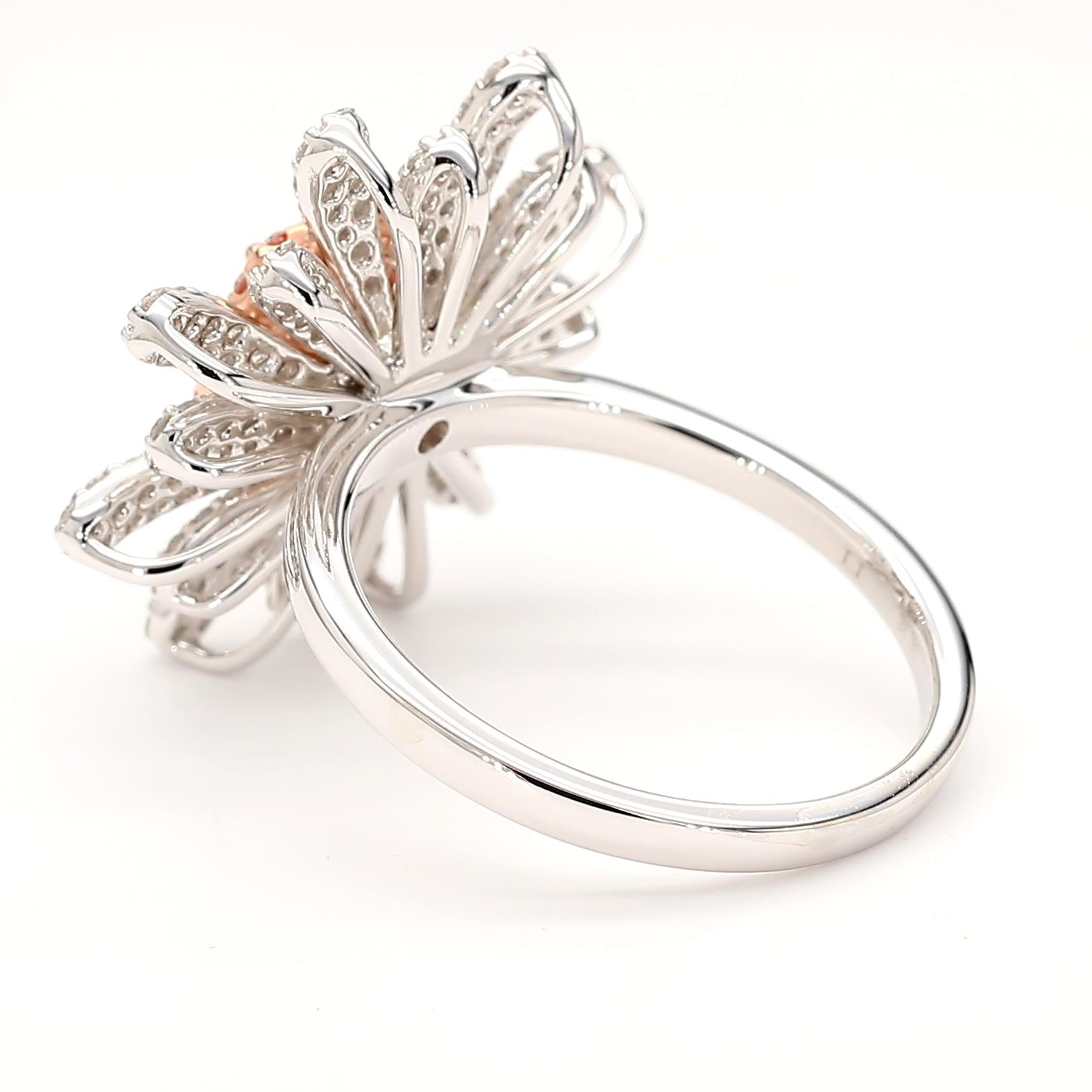 GIA Certified Fancy Pinkish Brown Cushion Diamond 1.84 Carat TW Gold Ring