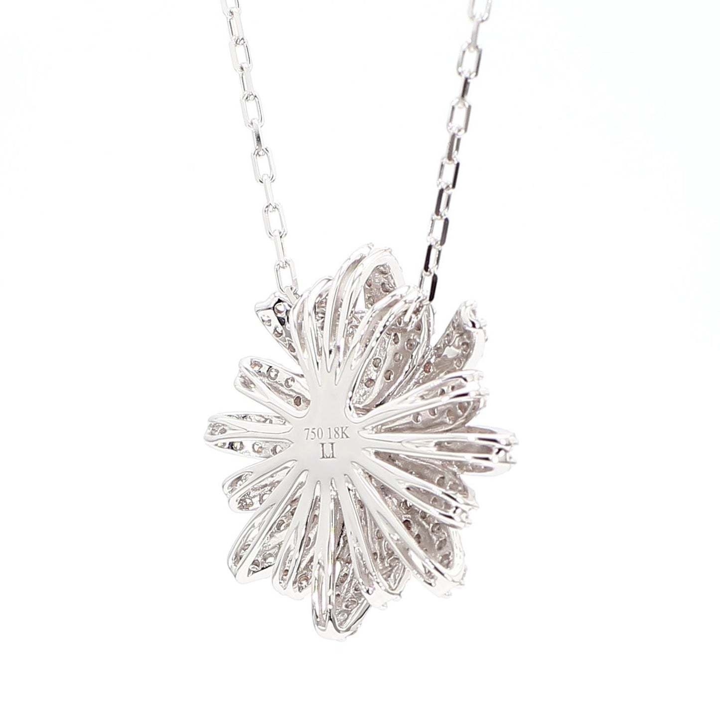 Natural White Round Diamond 0.78 Carat TW White Gold Drop Pendant