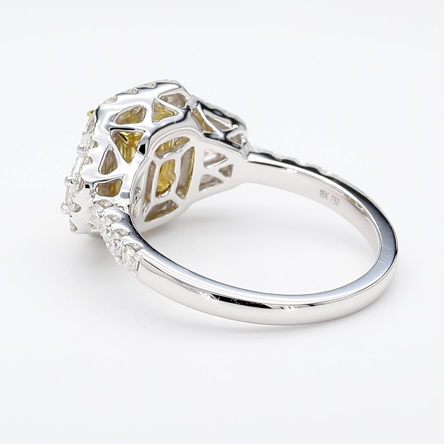 GIA Fancy Brownish Greenish Yellow Radiant Diamond 2.60 Carat TW Gold Ring