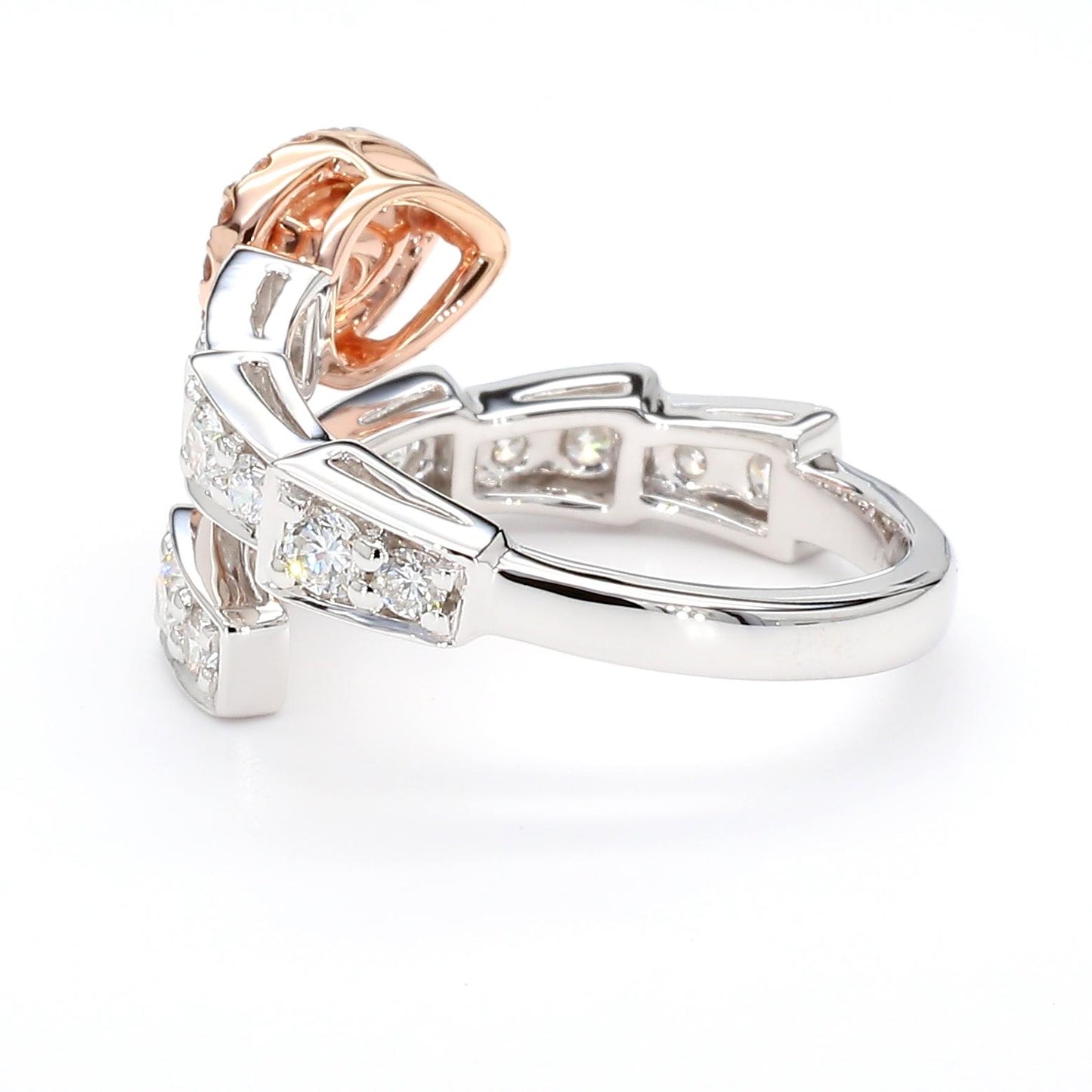 GIA Certified Fancy Light Purplish Pink Pear Diamond 1.41 Carat TW Gold Ring