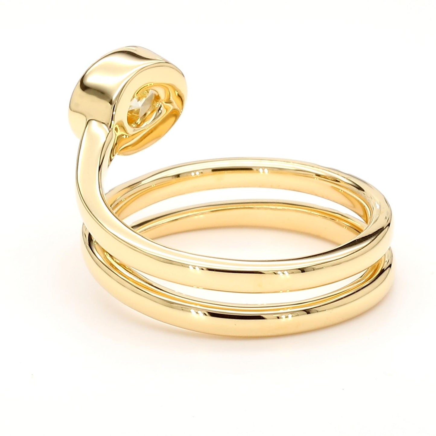 GIA Certified Fancy Yellow Oval Diamond 1.00 Carat TW Gold Cocktail Ring