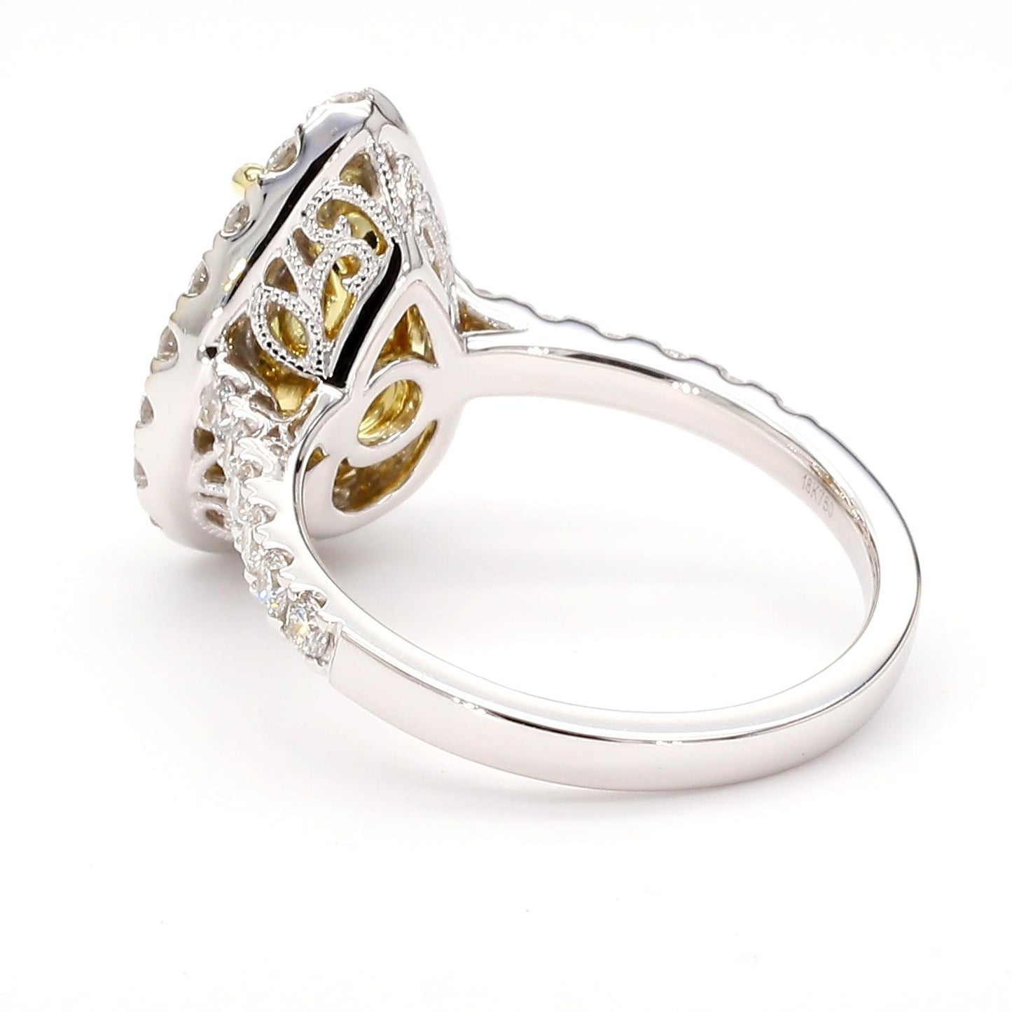 GIA Certified Fancy Brown-Greenish Yellow Pear Diamond 3.53 Carat TW Gold Ring
