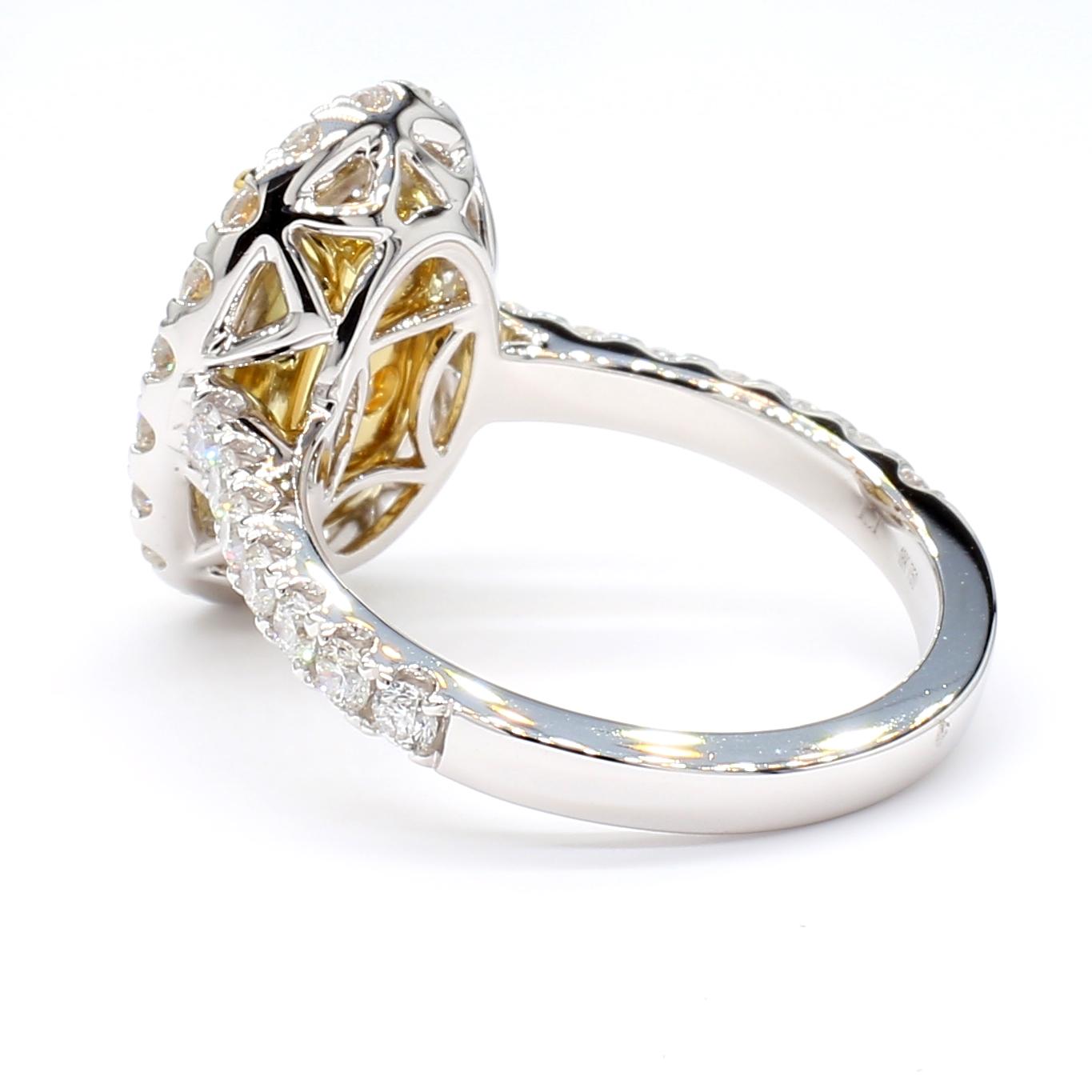 GIA Certified Fancy Brownish Yellow Oval Diamond 4.06 Carat TW Cocktail Ring
