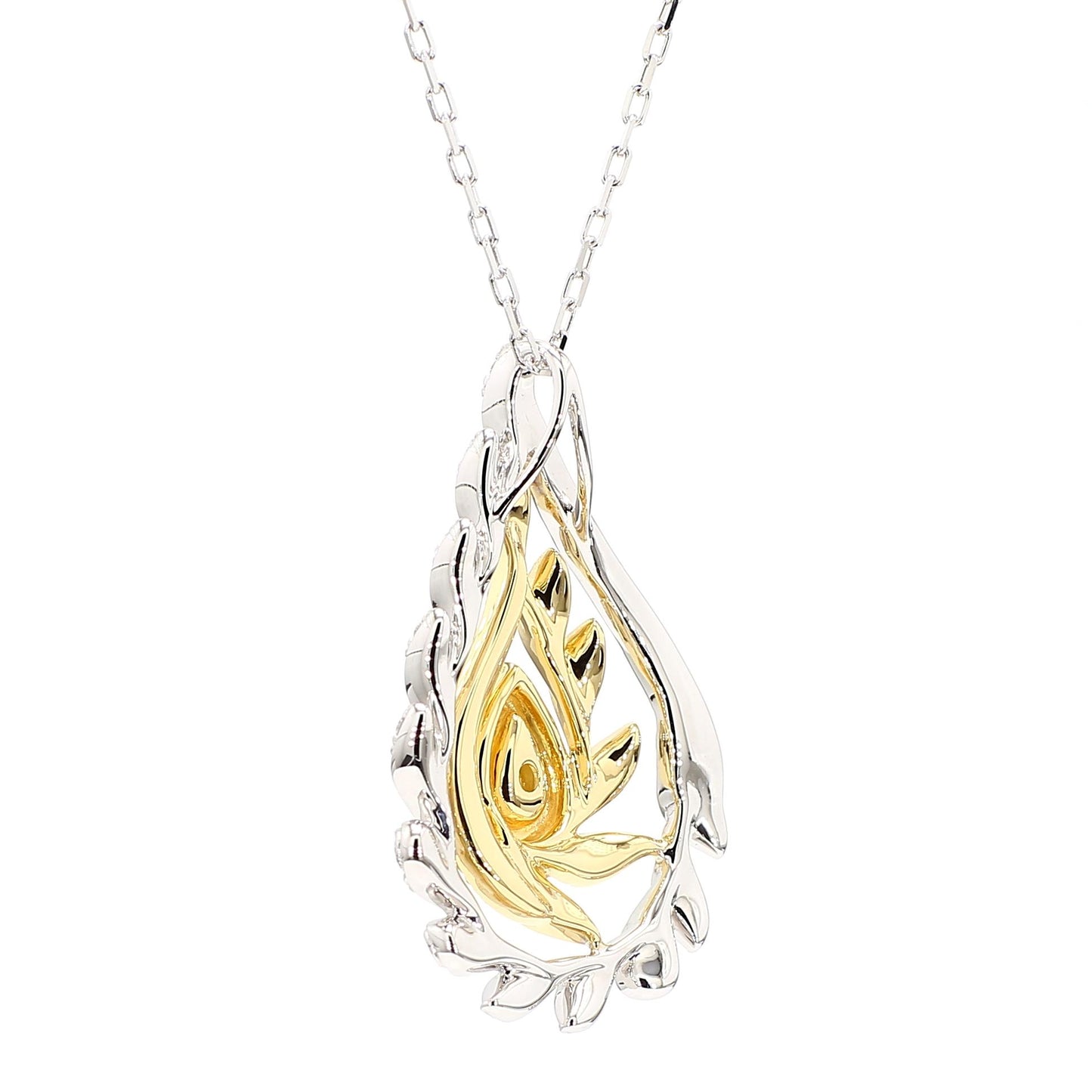 Natural Yellow Pear Diamond 1.28 Carat TW Gold Drop Pendant