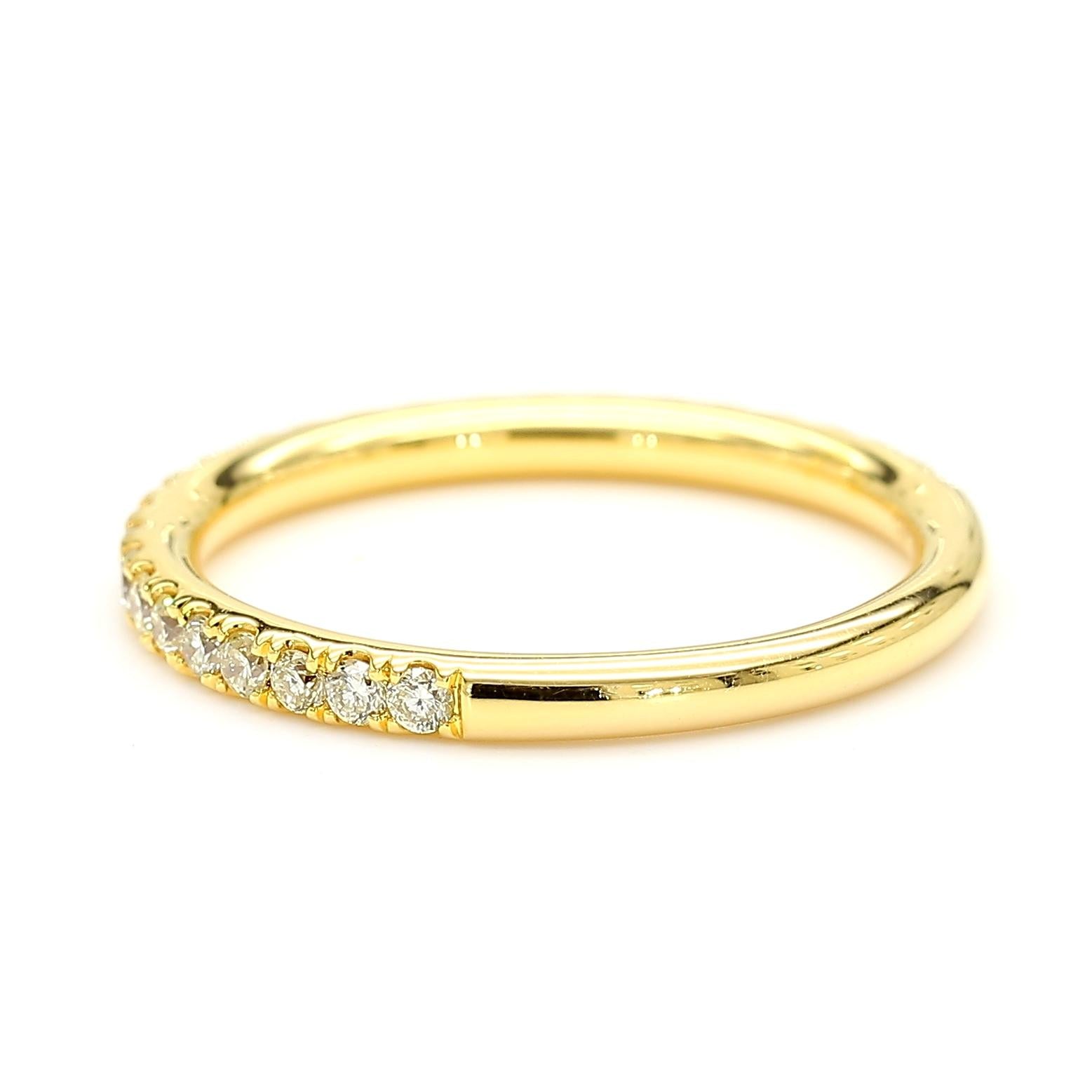 Natural Yellow Round Diamond .42 Carat TW Yellow Gold Wedding Band