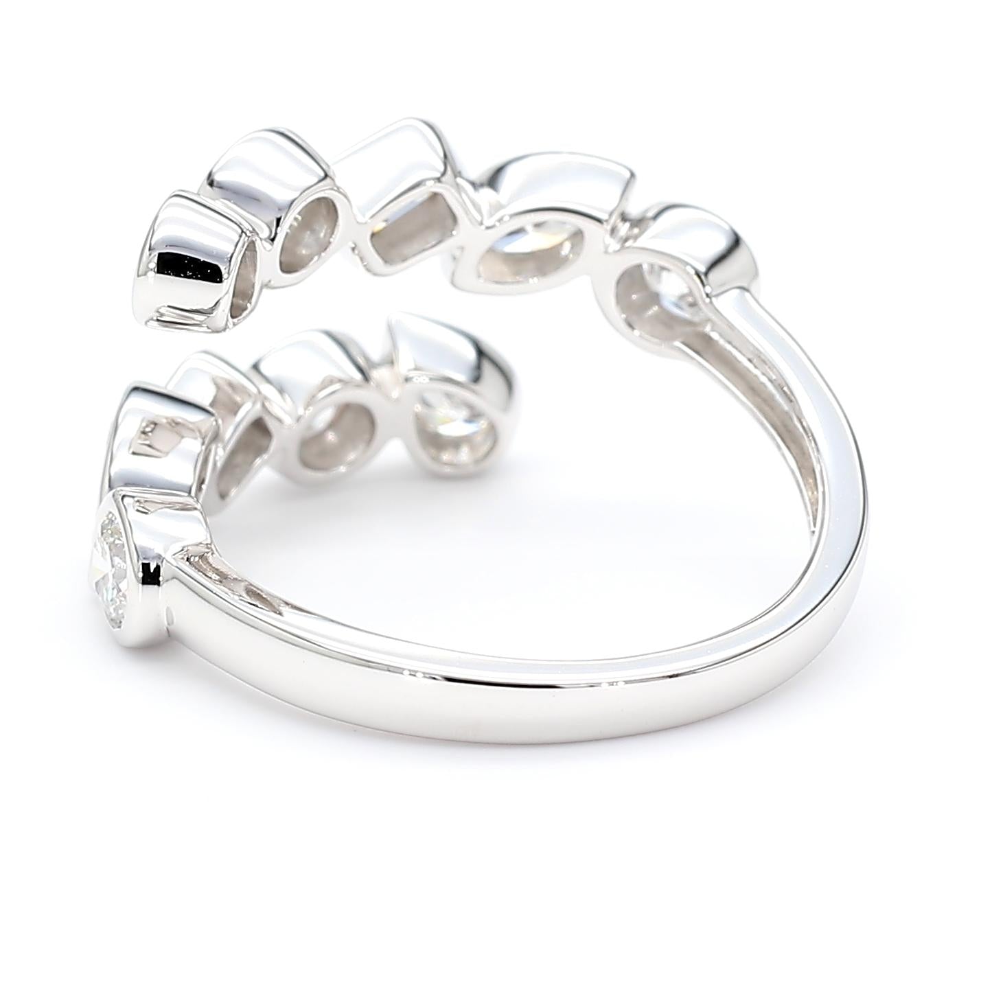 Natural White Diamond 1.51 Carat TW Gold Cocktail Ring