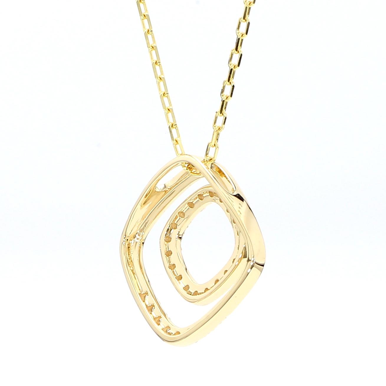 Natural White Round Diamond .19 Carat TW Yellow Gold Drop Pendant
