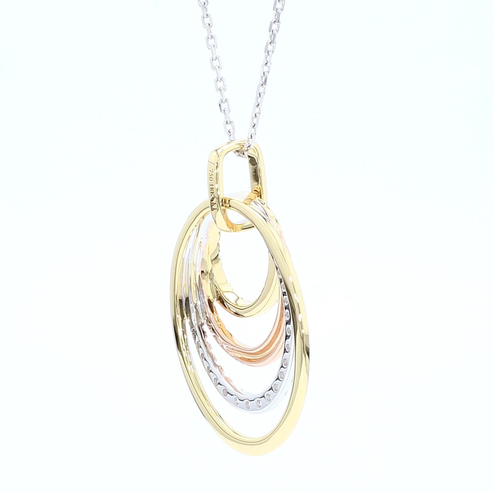 Natural Yellow Round Diamond .28 Carat TW Gold Drop Pendant