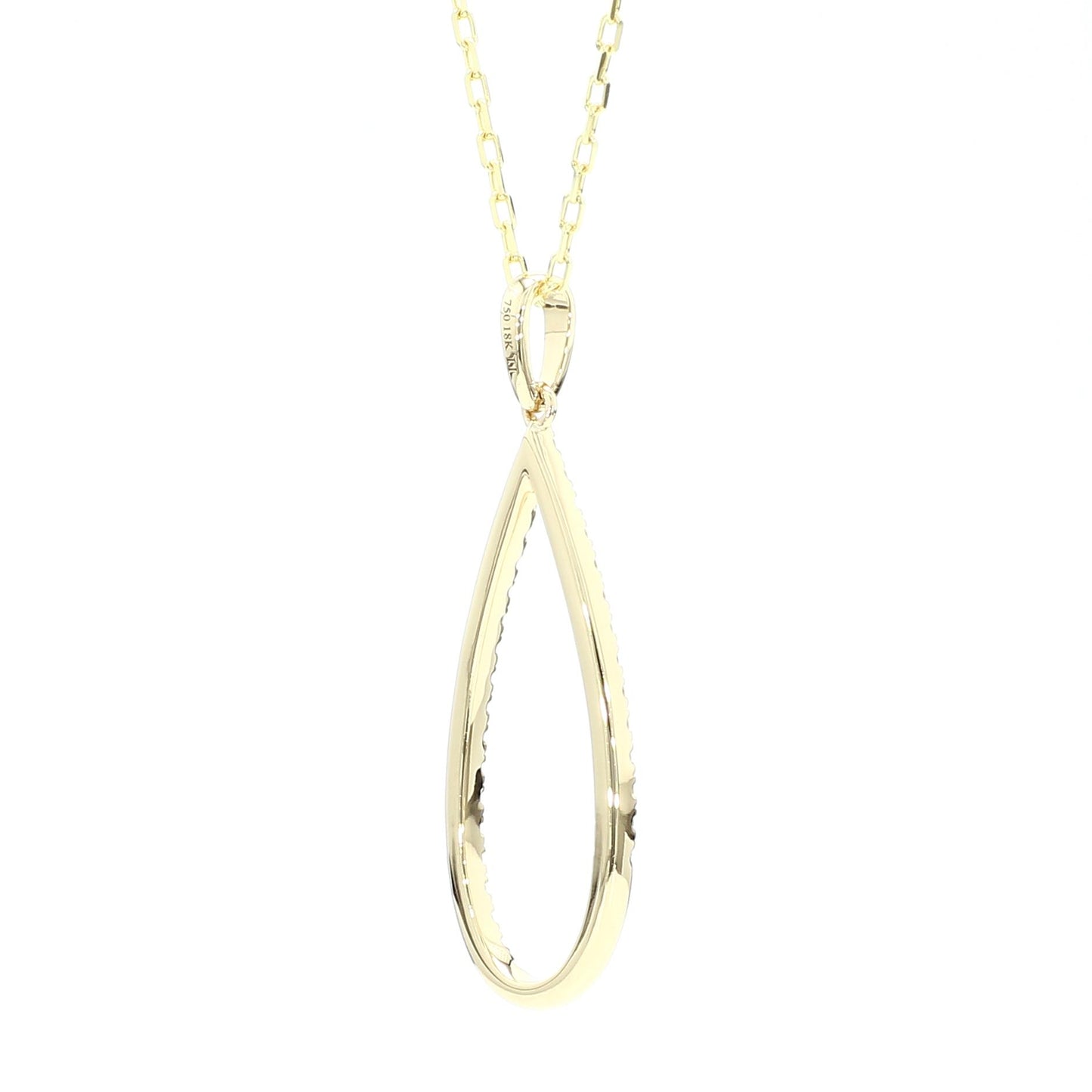 Natural Yellow Round Diamond .28 Carat TW Gold Drop Pendant