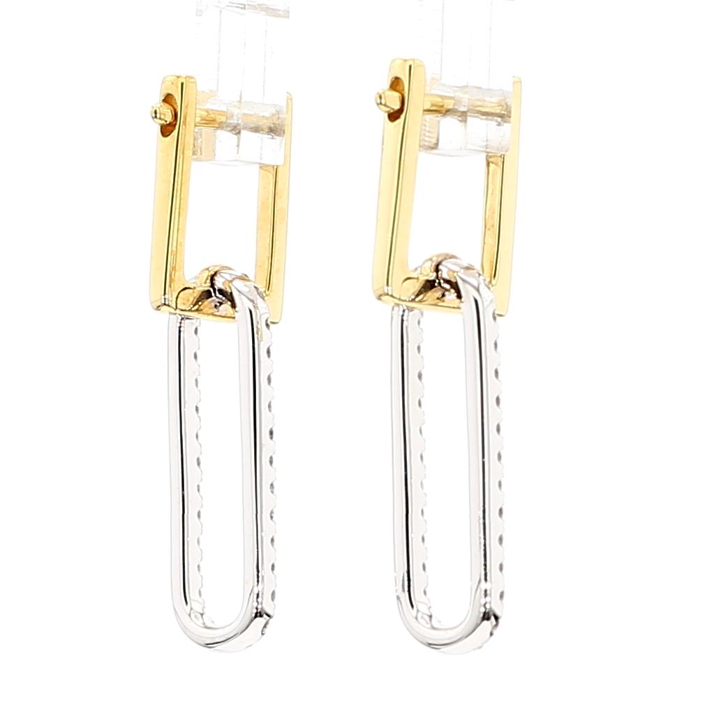Natural White Round Diamond 0.54 Carat TW Gold Earrings