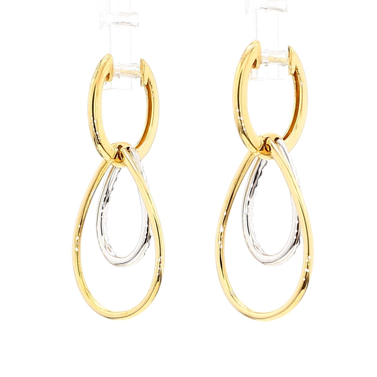 Natural White Round Diamond 0.35 Carat TW Gold Earrings