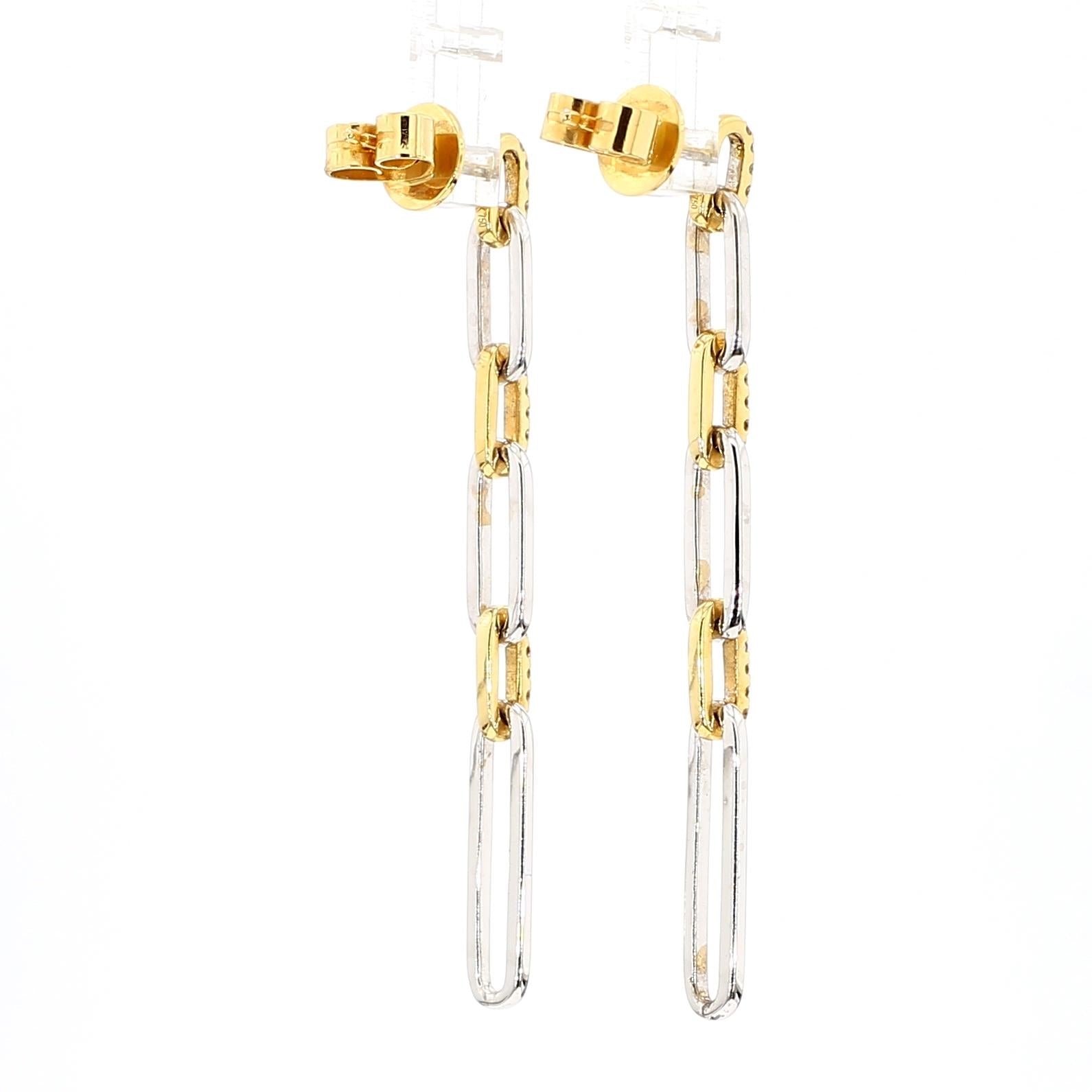 Natural White Round Diamond 0.21 Carat TW Gold Earrings