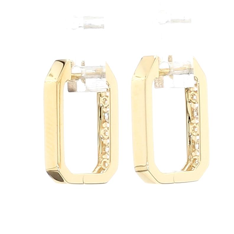 Natural White Round Diamond 0.41 Carat TW Gold Earrings