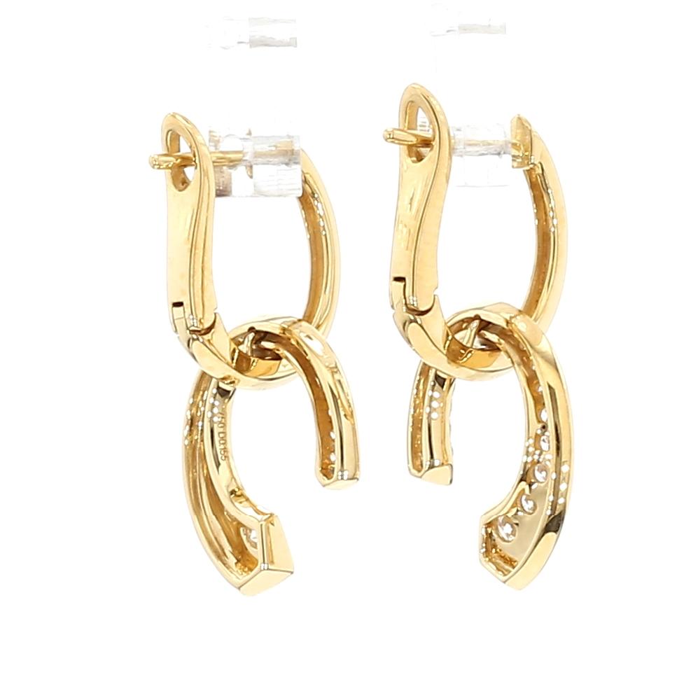 Natural White Round Diamond 0.31 Carat TW Gold Earrings