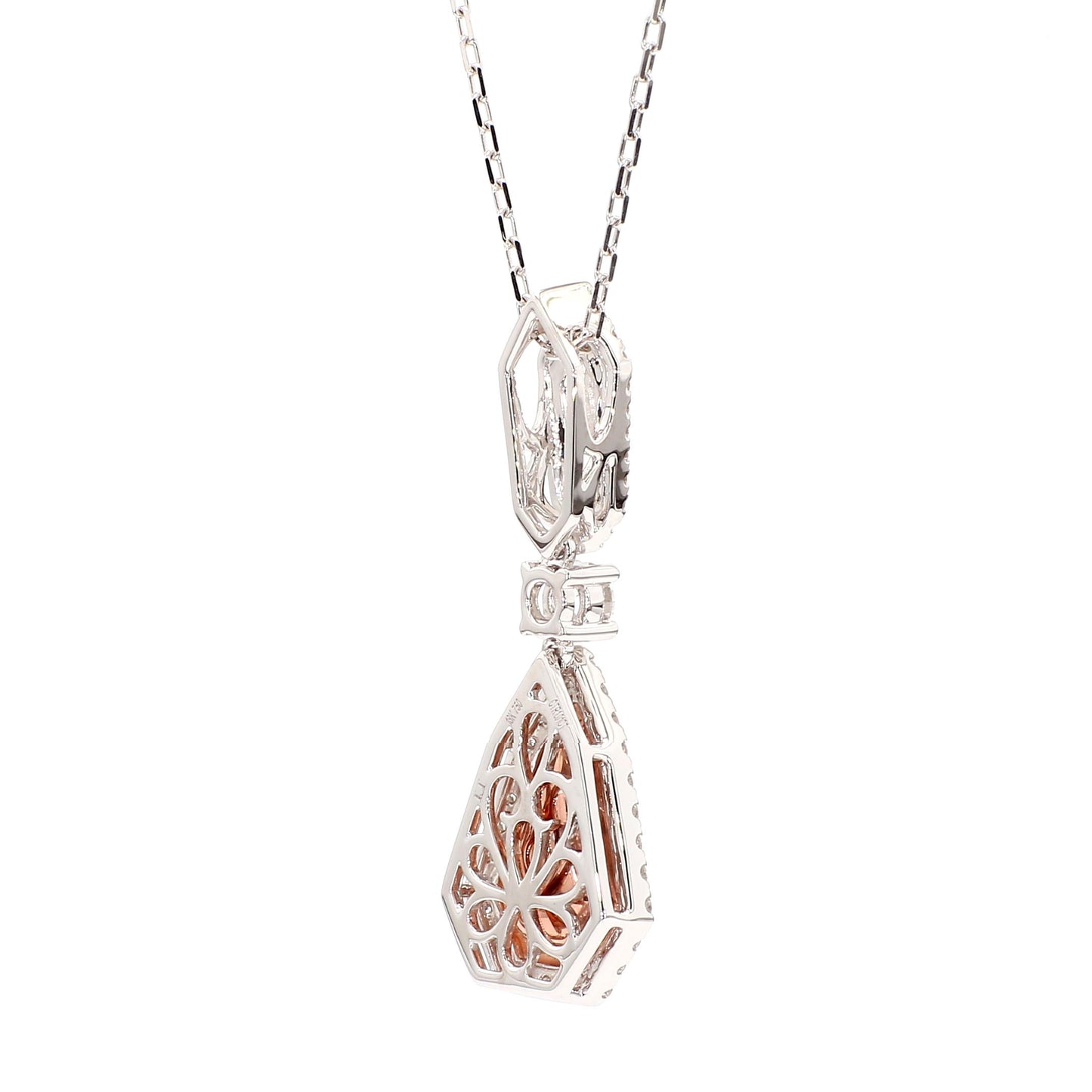 GIA Natural Fancy Brown-Yellow Shield Diamond 1.97 Carat TW Gold Necklace