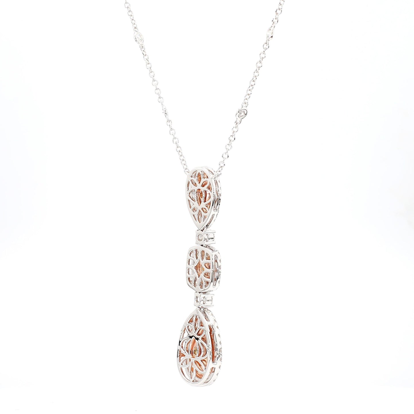 GIA Fancy Deep Brownish Greenish Yellow Pear Diamond 5.52 CTS Gold Necklace