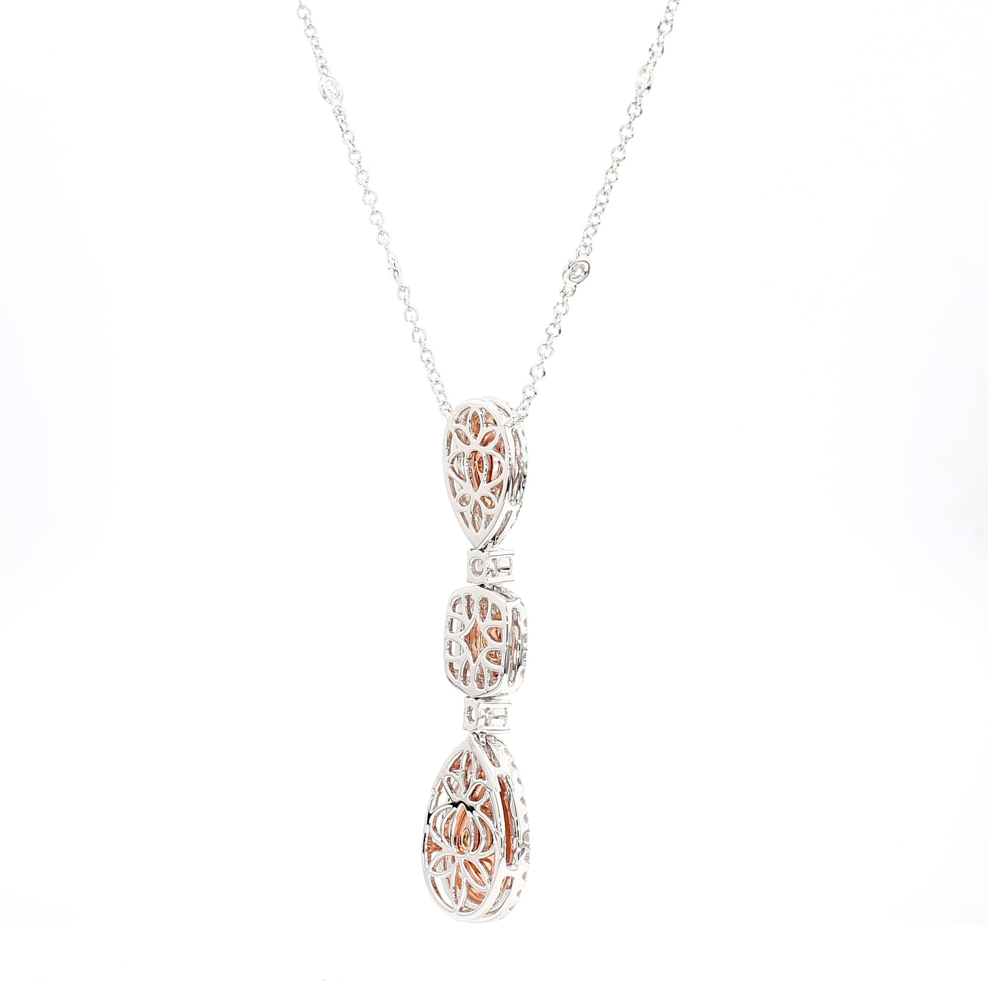 GIA Fancy Deep Brownish Greenish Yellow Pear Diamond 5.52 CTS Gold Necklace