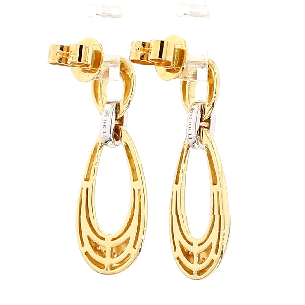 Natural White Round Diamond 0.23 Carat TW Gold Earrings