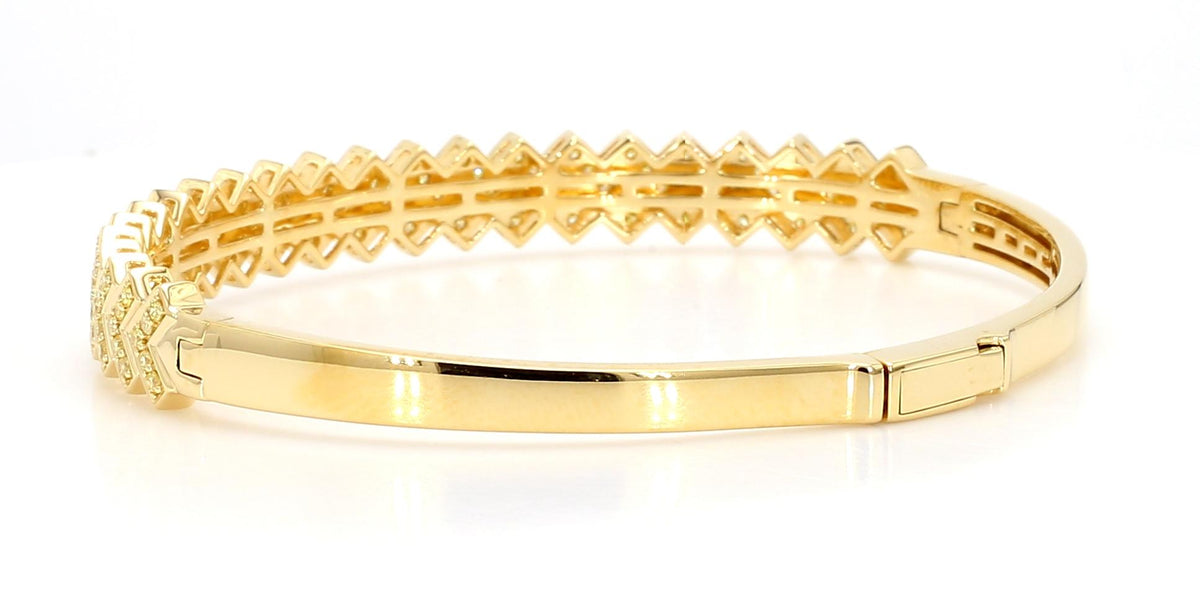 Natural Yellow Round Diamond 1.01 Carat TW Gold Bracelet