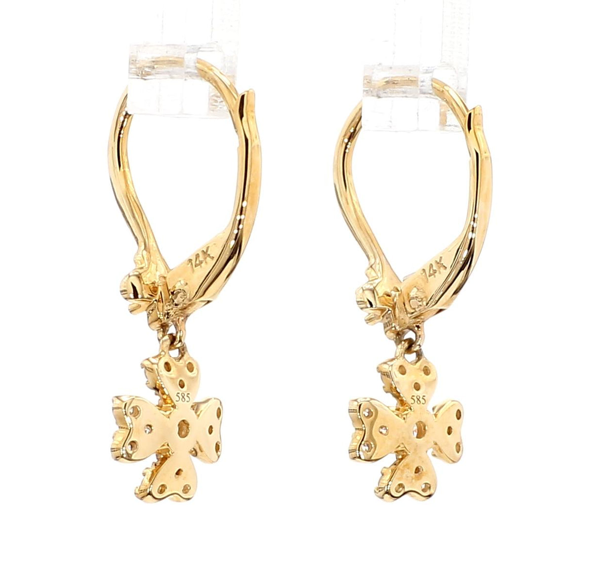 Natural White Round Diamond 0.22 Carat TW Gold Earrings