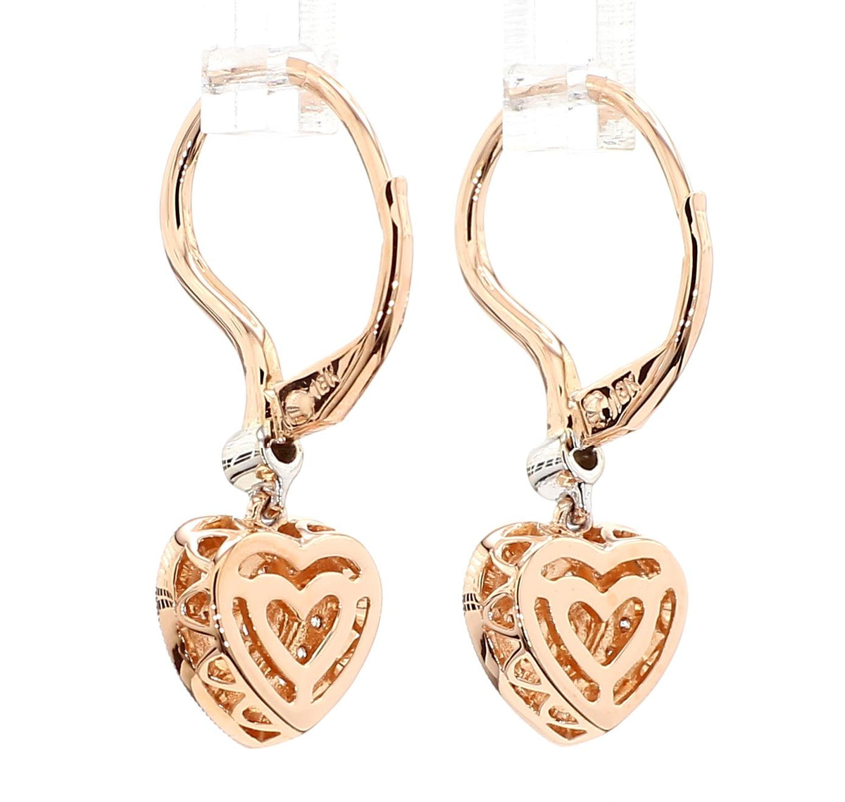Natural White Round Diamond 0.30 Carat TW Gold Earrings