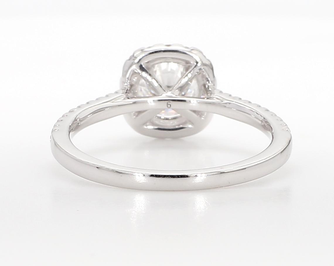 Natural White Round Diamond 1.00 Carat TW White Gold Cocktail Ring