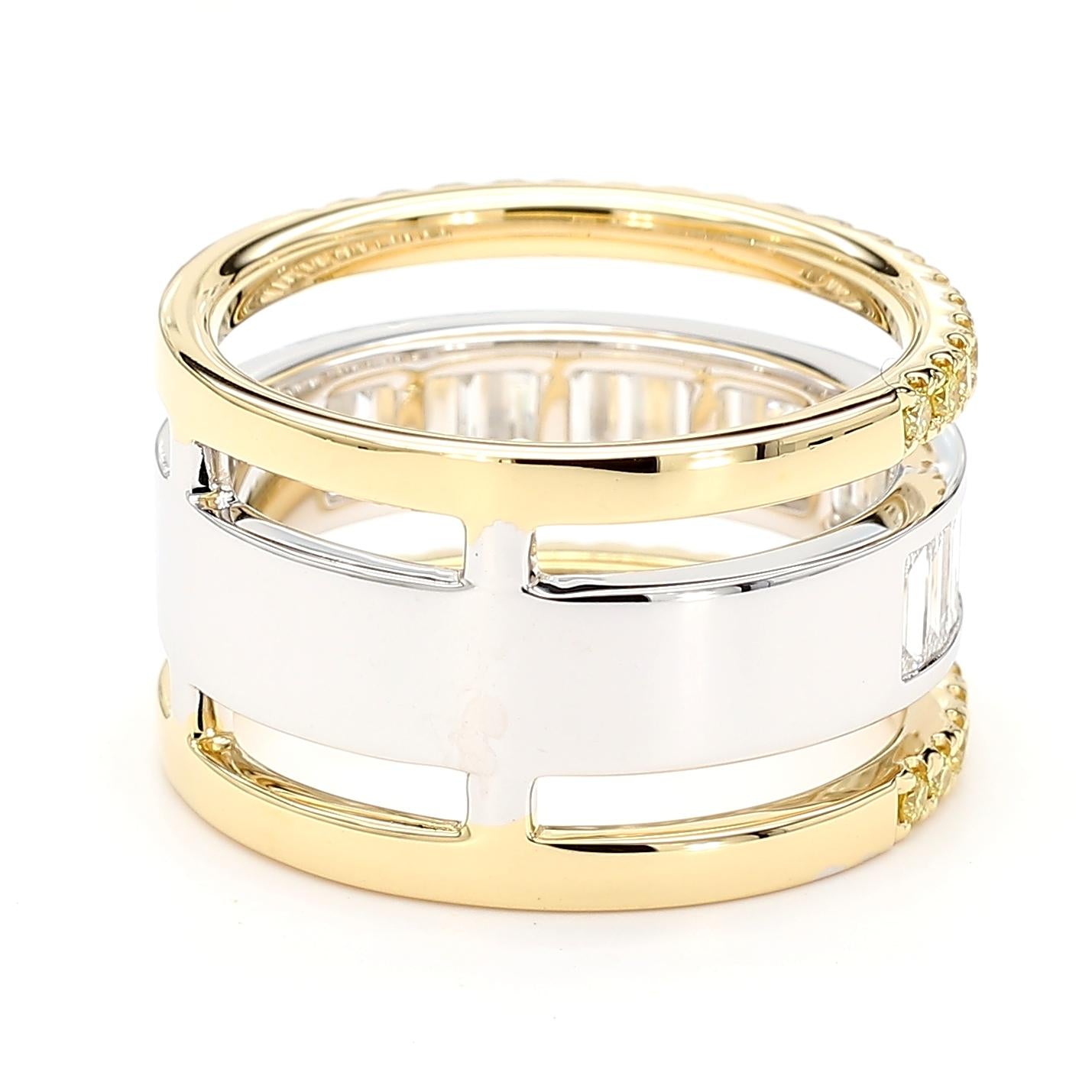 Natural White Baguette Diamond 1.71 Carat TW White Gold Cocktail Ring