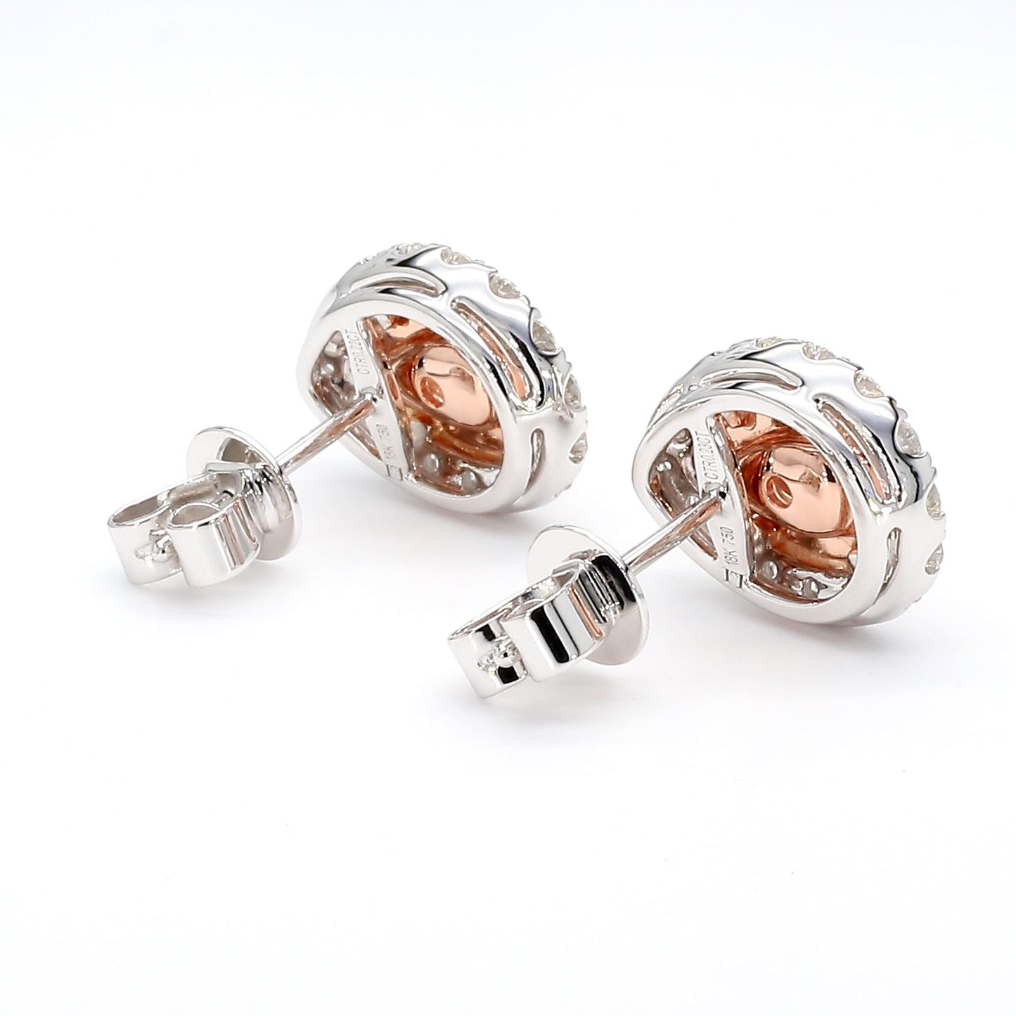 GIA Certified Very Light Pink Pear Diamond 1.15 Carat TW Gold Stud Earrings