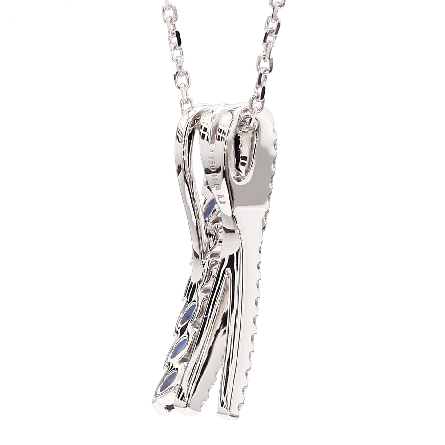 Natural Blue Marquise Sapphire and Diamond 1.15 Carat TW Gold Drop Pendant