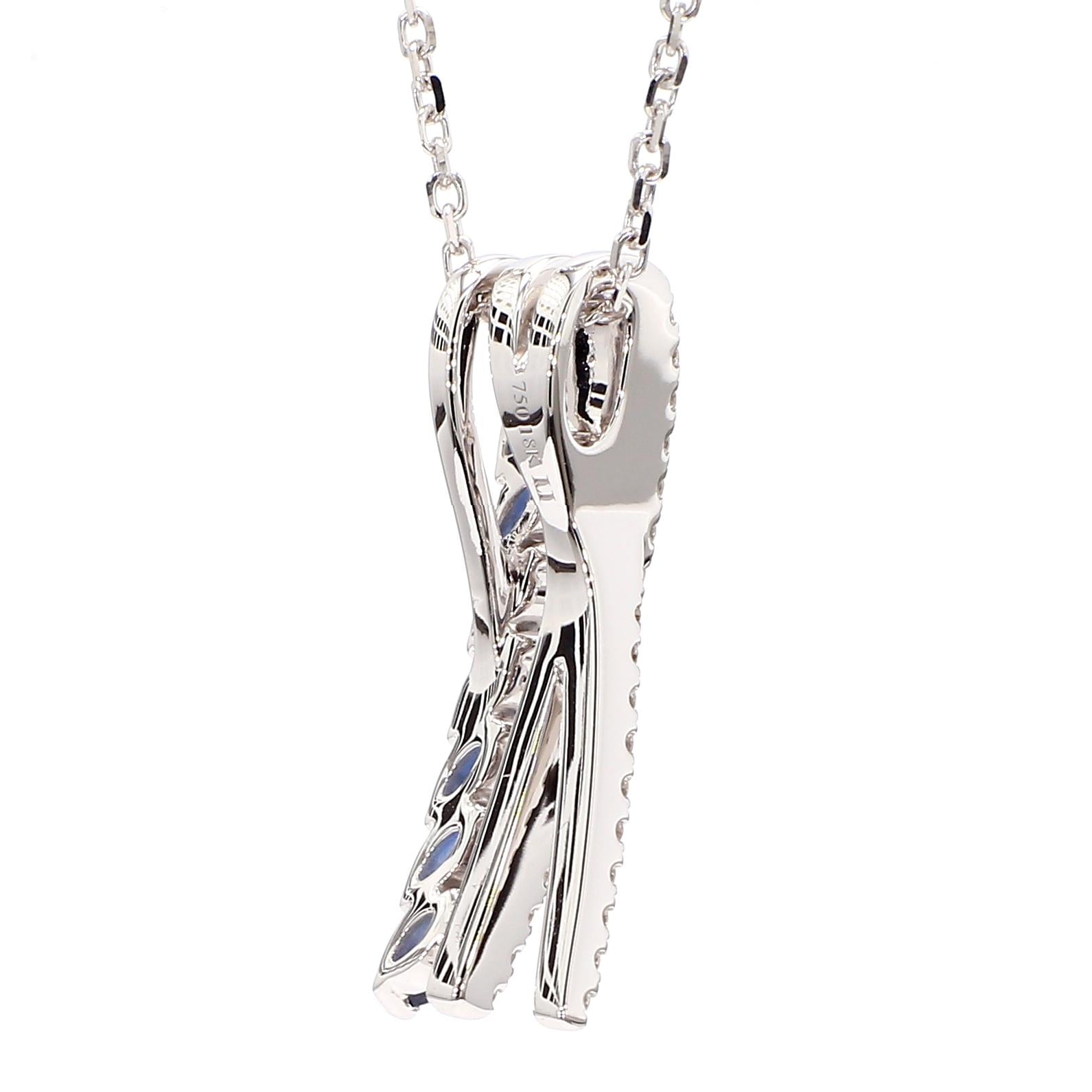 Natural Blue Marquise Sapphire and Diamond 1.15 Carat TW Gold Drop Pendant