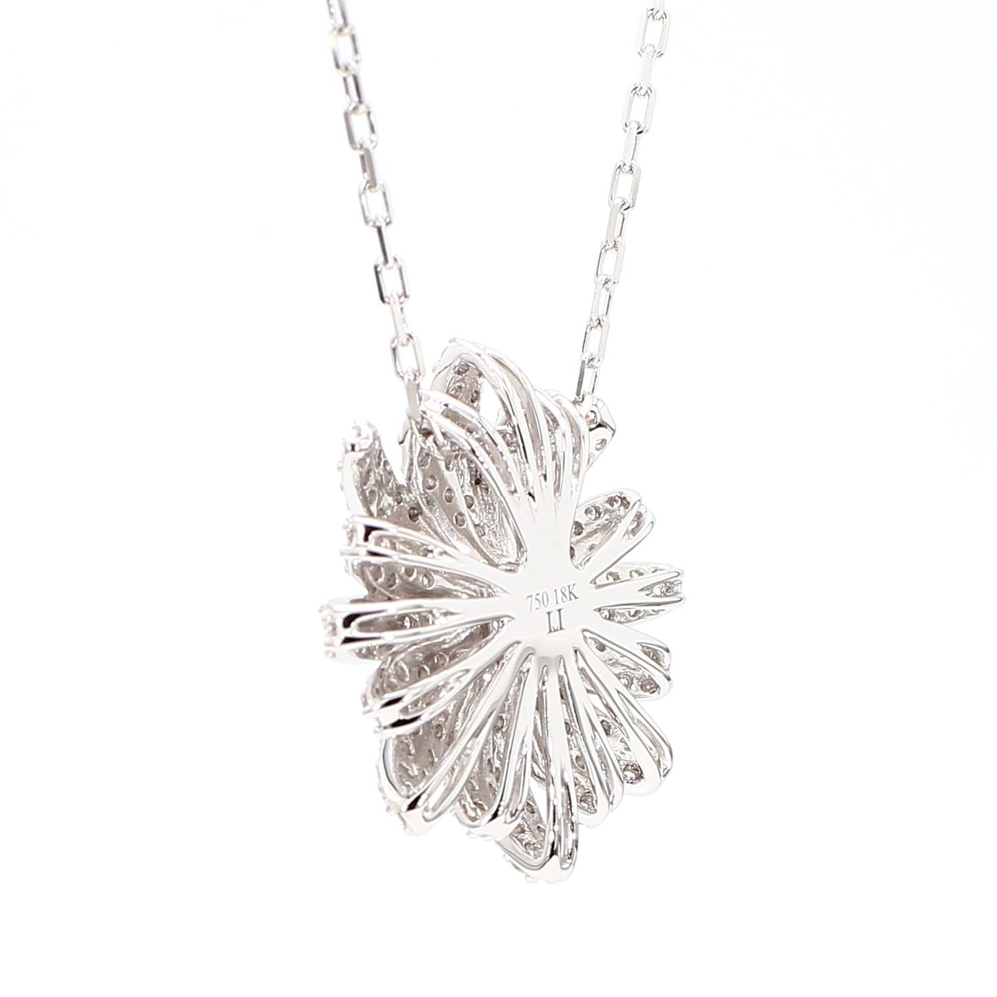 Natural White Round Diamond 0.78 Carat TW White Gold Drop Pendant