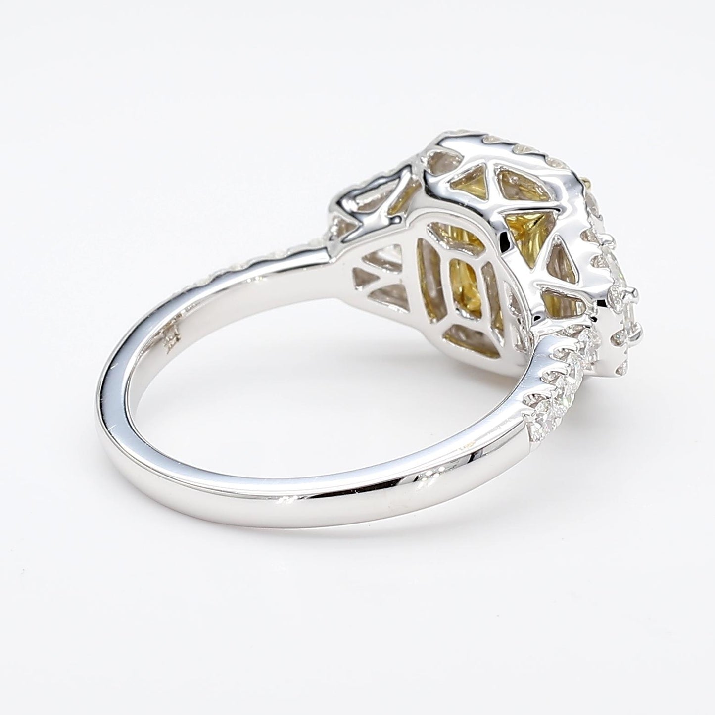 GIA Fancy Brownish Greenish Yellow Radiant Diamond 2.60 Carat TW Gold Ring