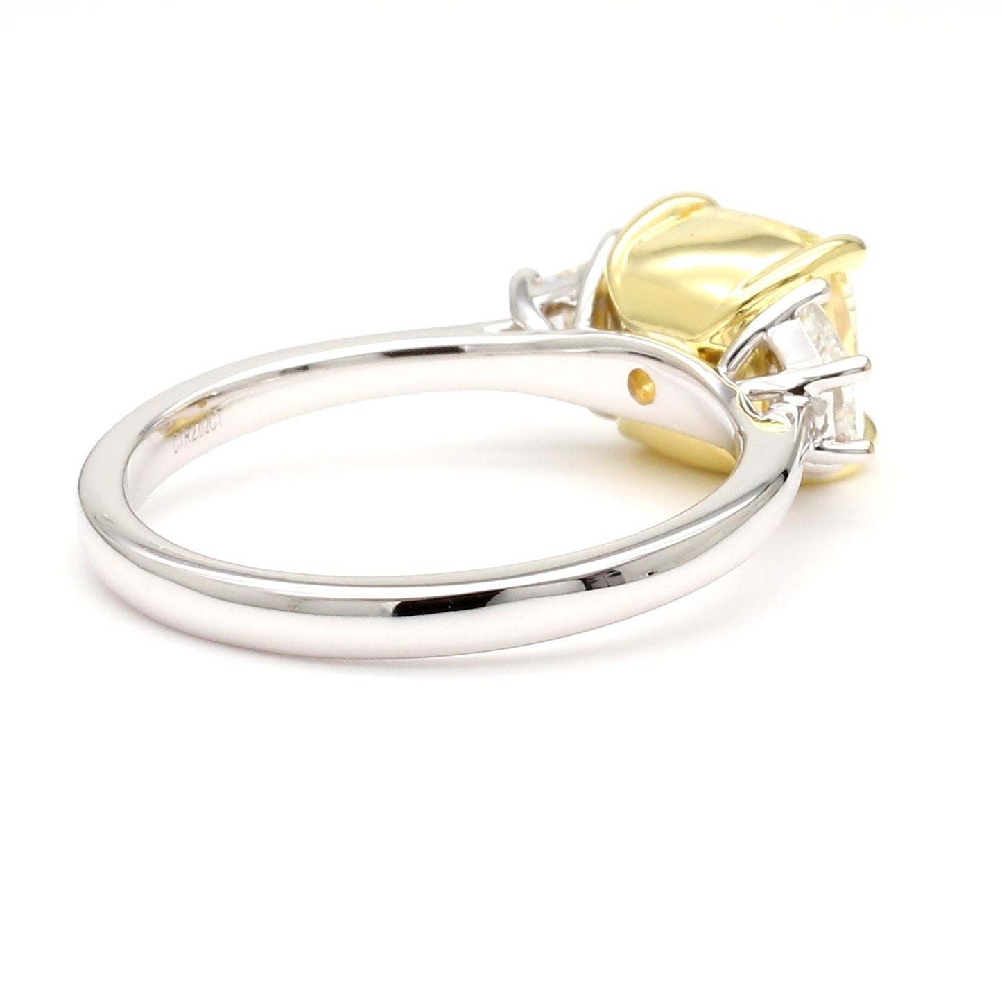 GIA Certified Natural Yellow Cushion Diamond 2.51 Carat TW Gold Cocktail Ring