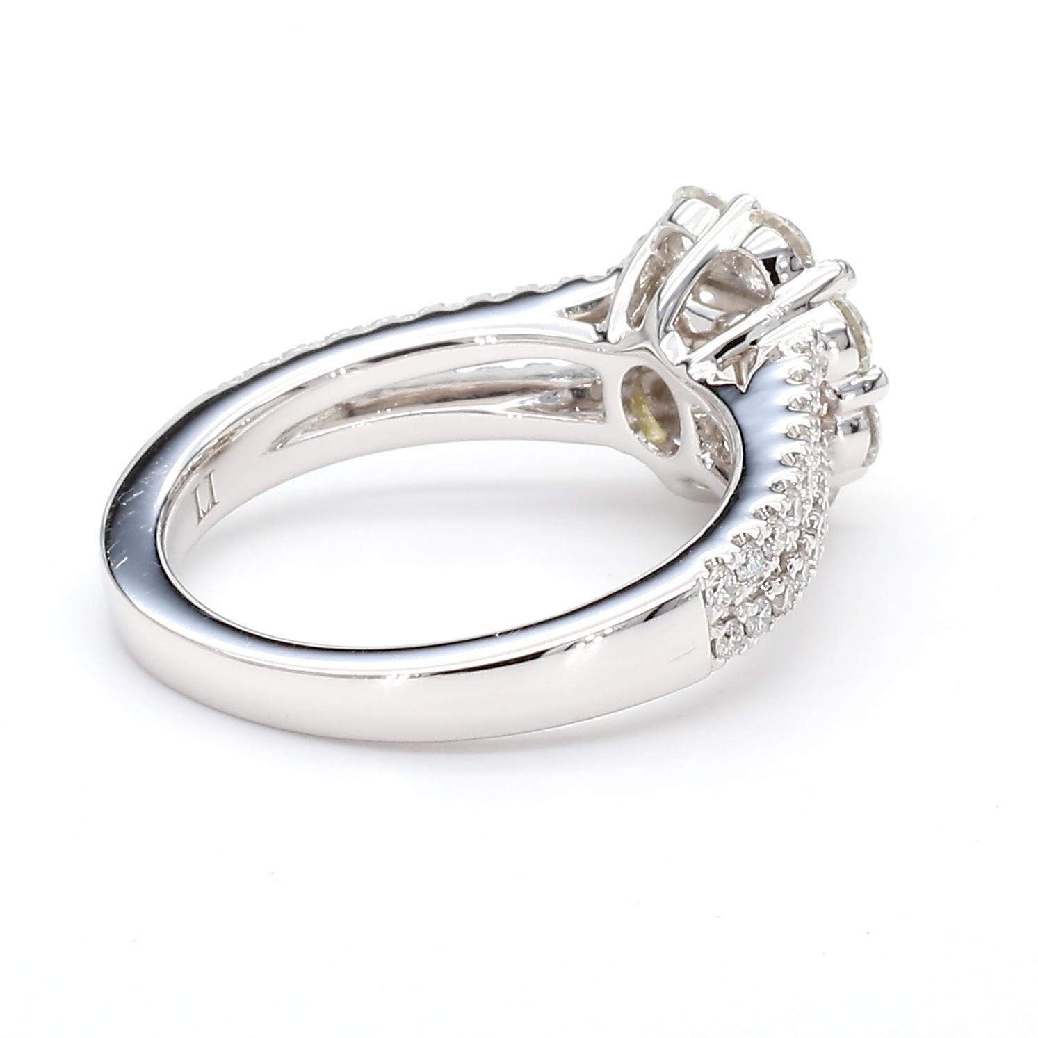 GIA Certified Intense Yellow Emerald Diamond 1.36 Carat TW Plat Cocktail Ring