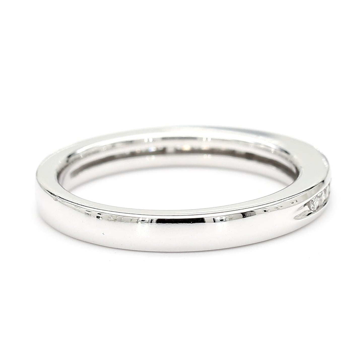 Natural White Round Diamond 0.19 Carat TW White Gold Wedding Band