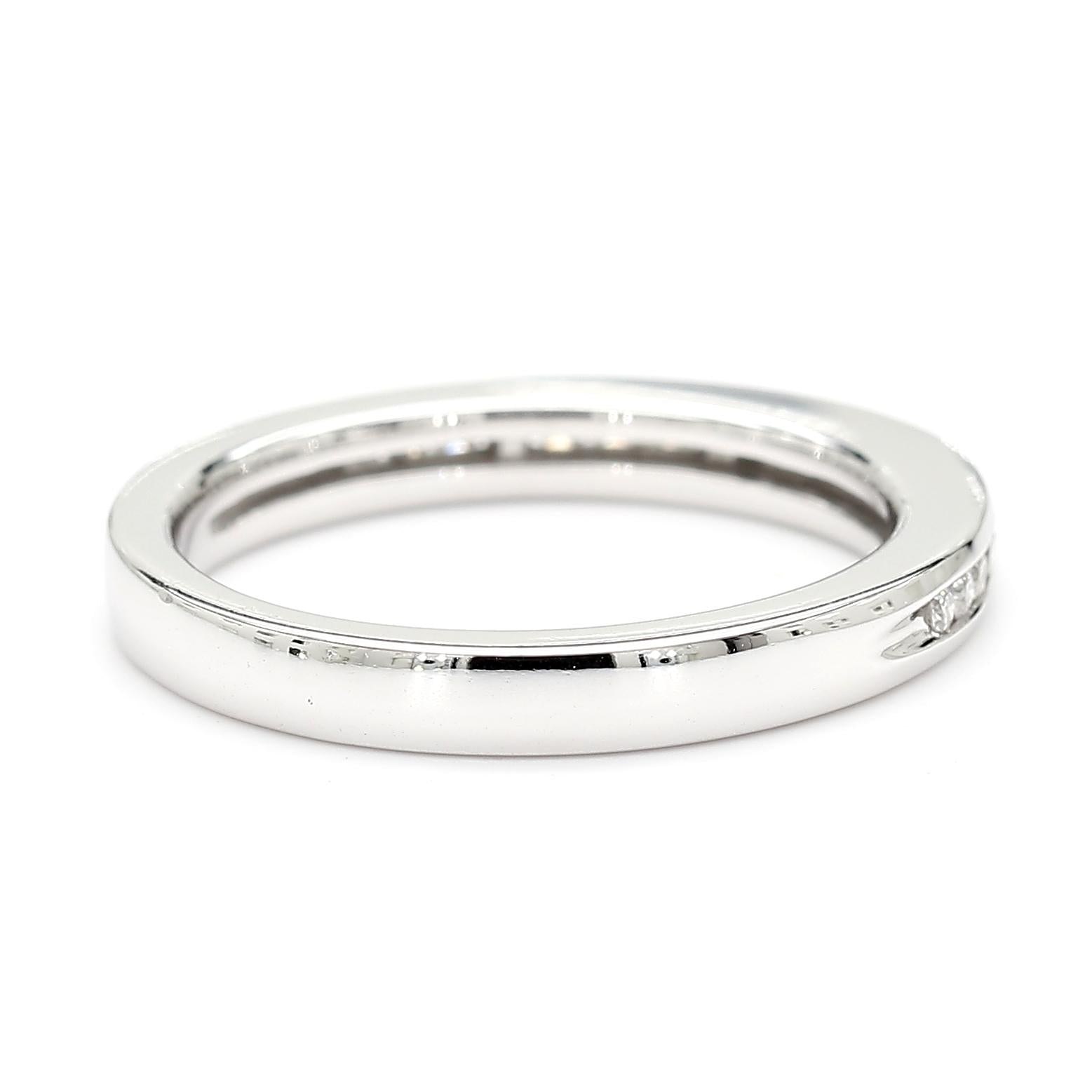 Natural White Round Diamond 0.19 Carat TW White Gold Wedding Band