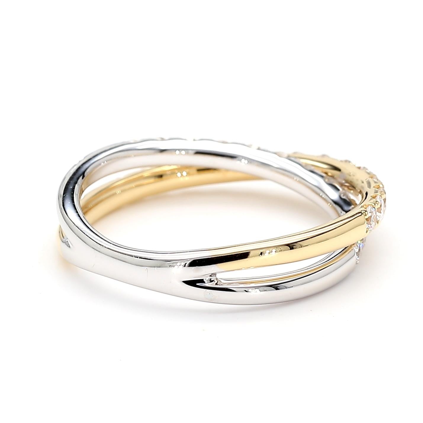 Natural White Round Diamond .71 Carat TW Gold Wedding Band