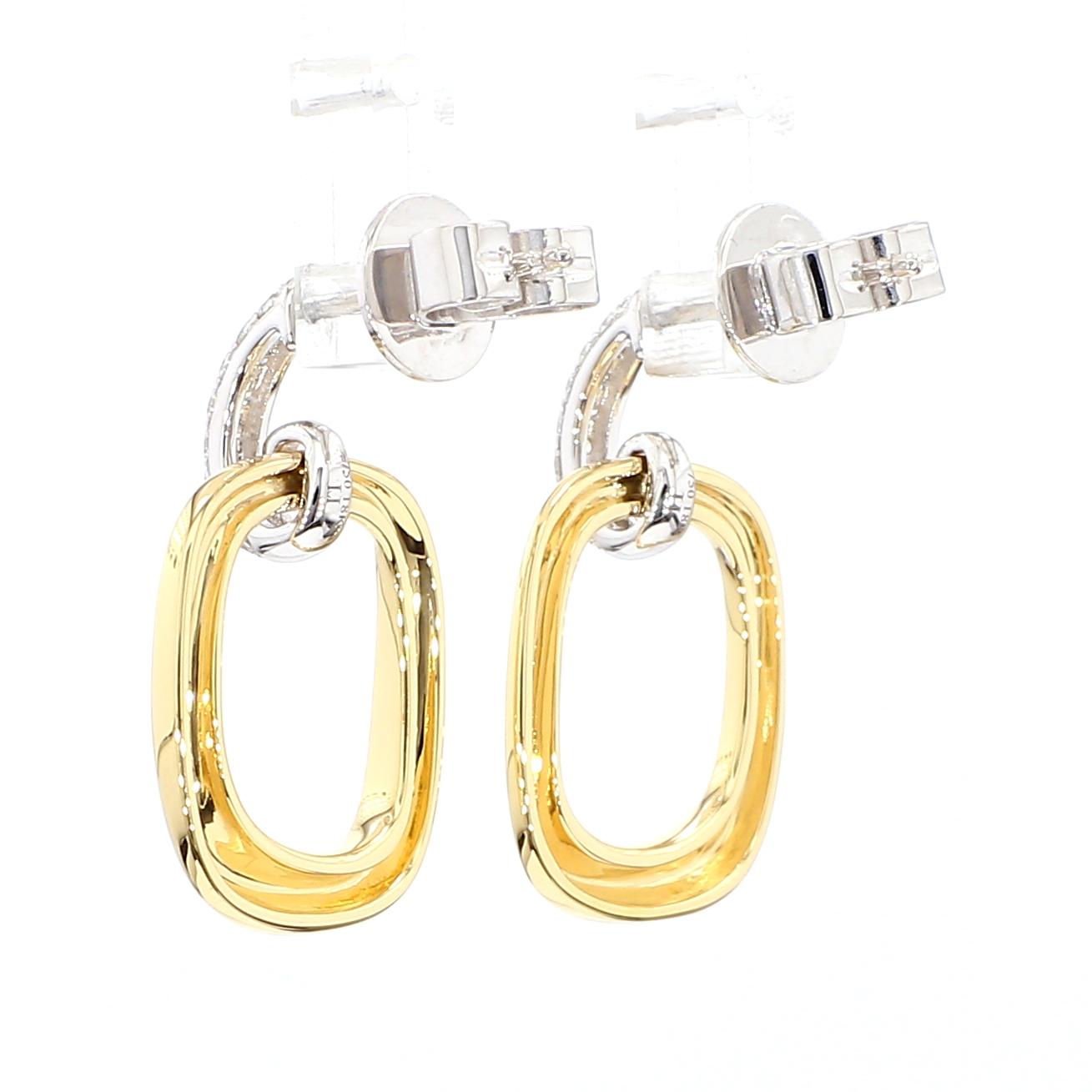 Natural White Round Diamond 0.21 Carat TW Yellow Gold Drop Earrings