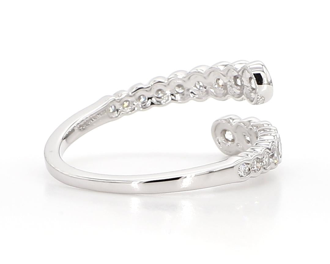 Natural White Round Diamond 0.78 Carat TW White Gold Cocktail Band