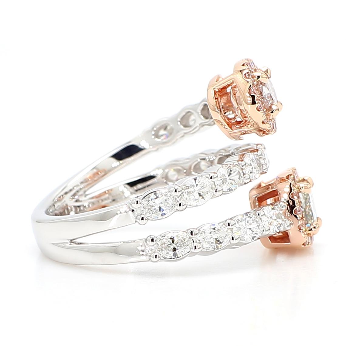 GIA Certified Faint Green Cushion Diamond 2.58 Carat TW Gold Cocktail Ring