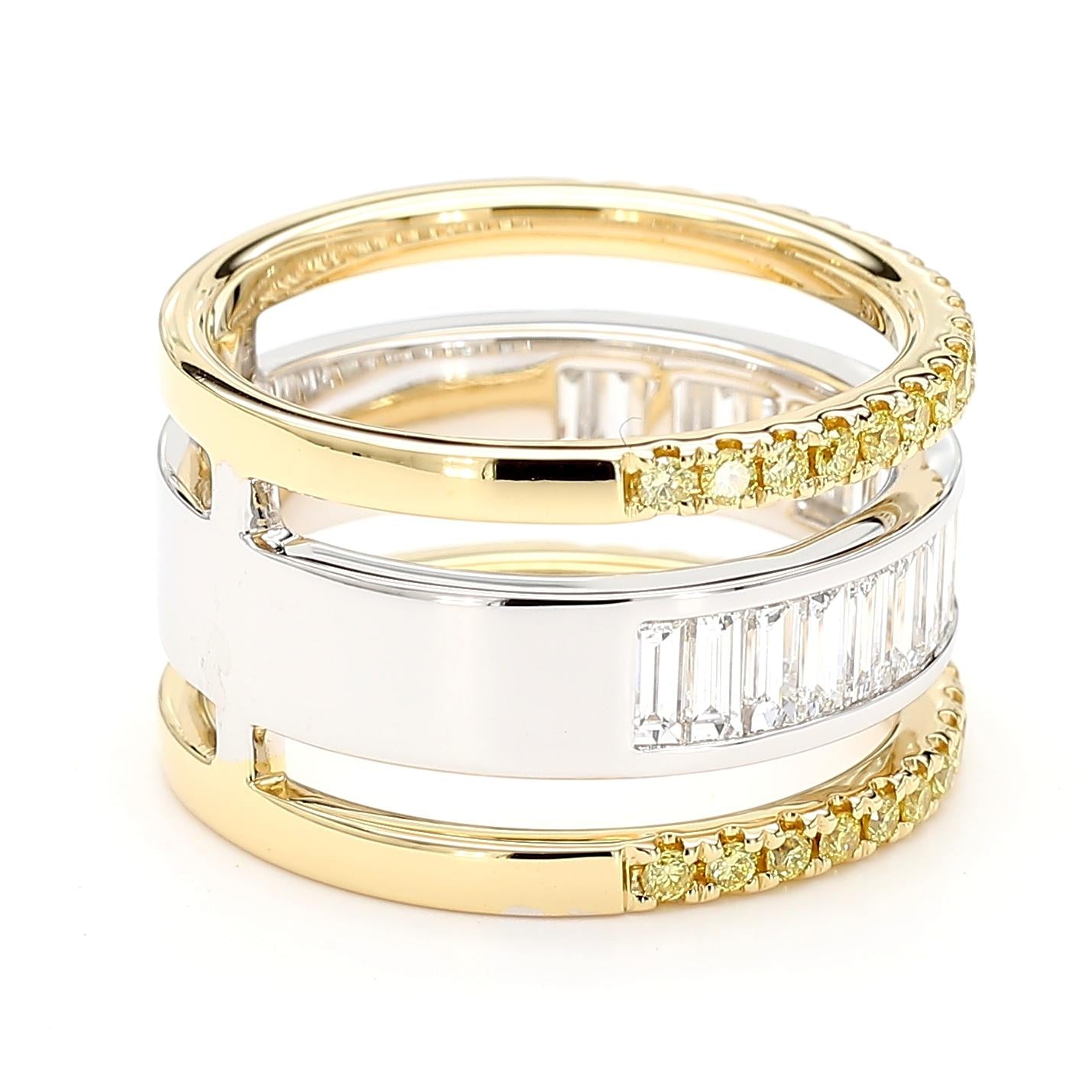 Natural White Baguette Diamond 1.71 Carat TW White Gold Cocktail Ring