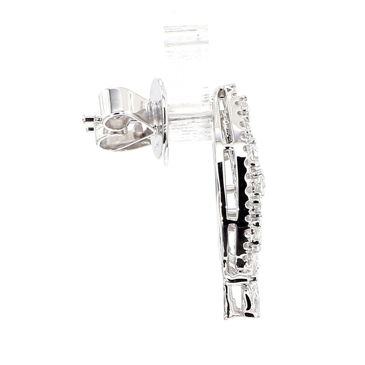 Natural White Marquise Diamond 0.99 Carat TW White Gold Marquise Earrings