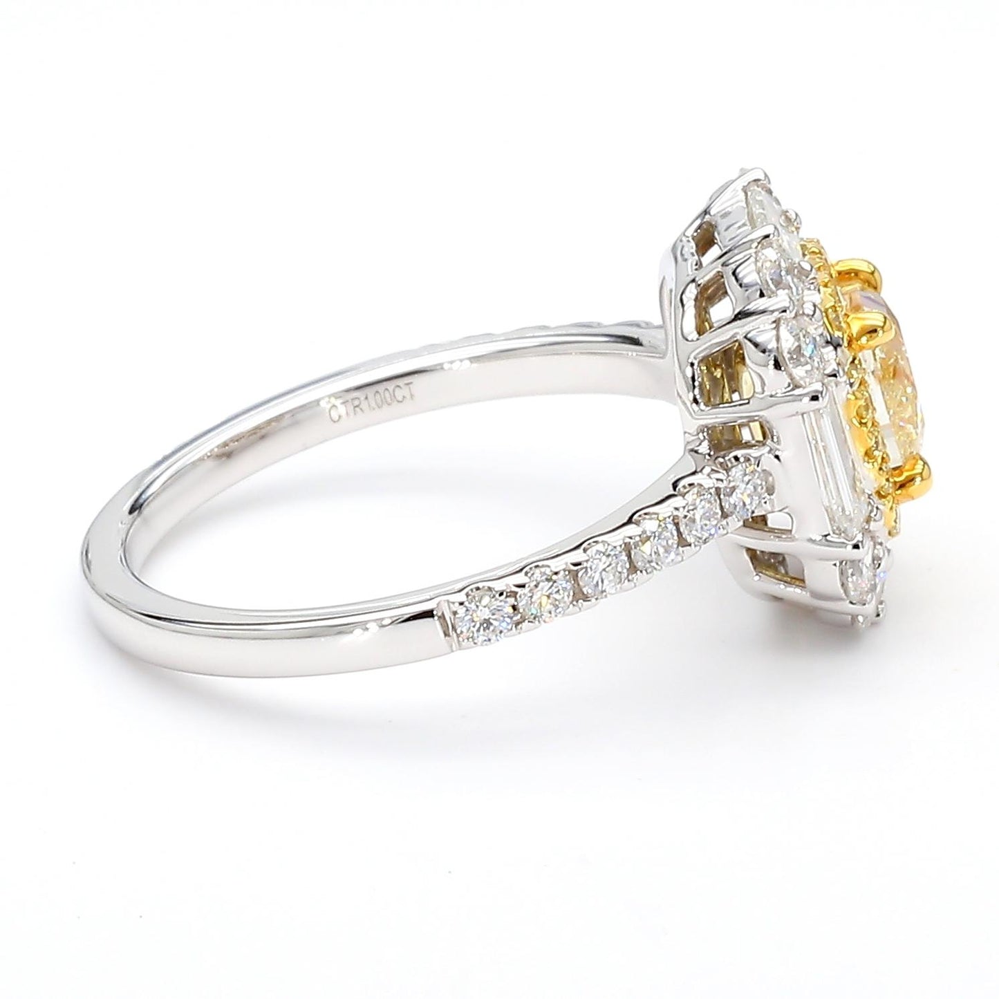 GIA Certified Natural Yellow Cushion Diamond 2.09 Carat TW Gold Cocktail Ring