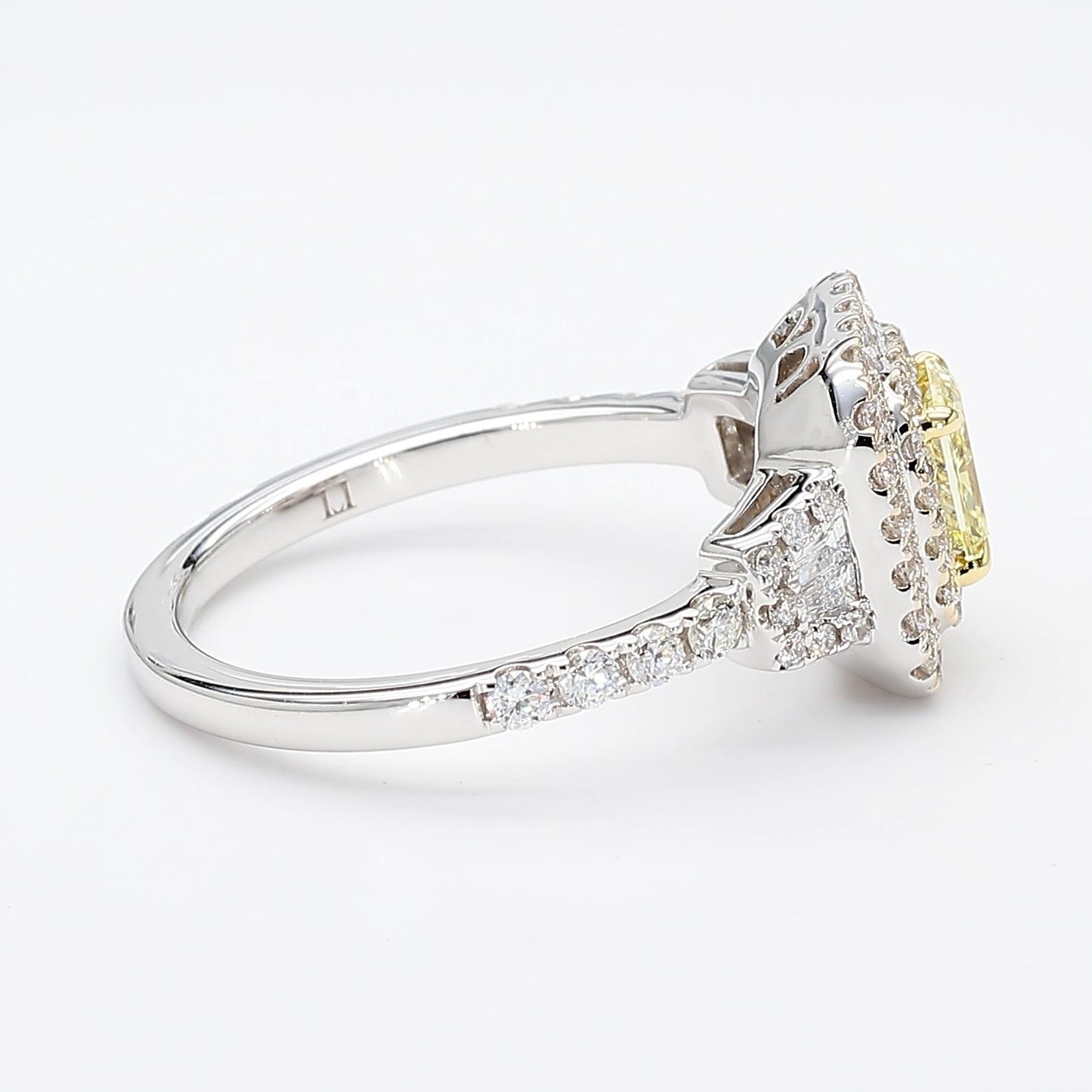 GIA Certified Fancy Yellow Radiant Diamond 1.21 Carat TW Gold Cocktail Ring
